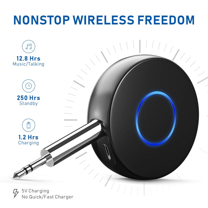 SONRU Bluetooth Aux Adapter for Car, Wireless Audio Receiver, Portable Hands-Free Kit with RCA AUX 3.5mm for Home/Car Stereo Music Streaming Sound System - Image 2